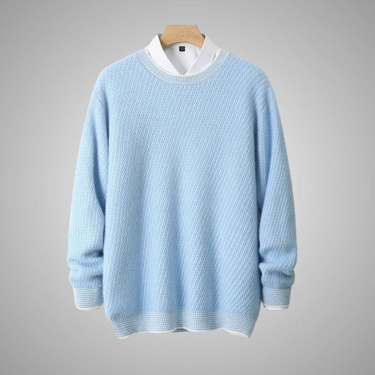Alvino Men's Ribbed Knit Crewneck Sweater – Soft Pullover