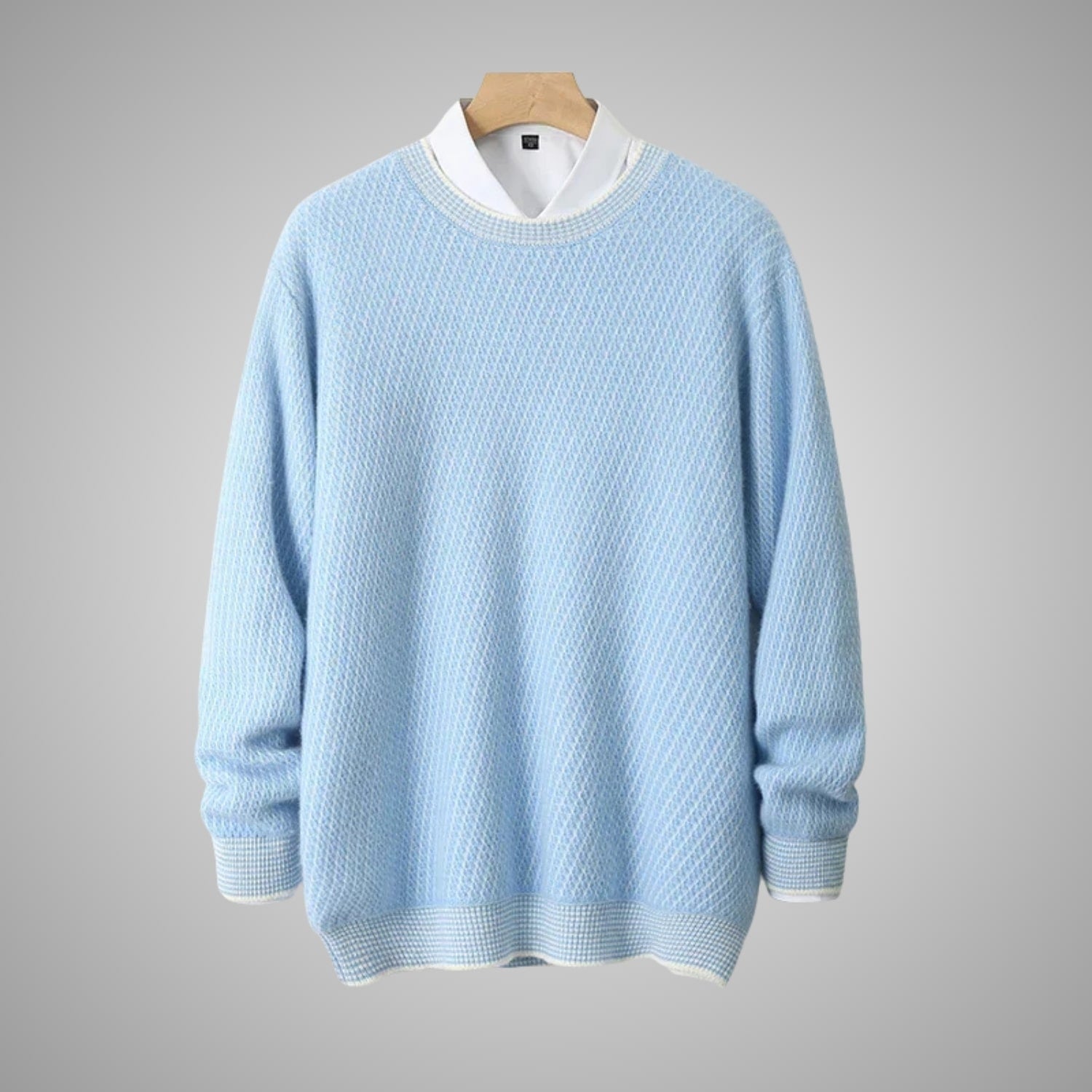 Alvino Men's Ribbed Knit Crewneck Sweater – Soft Pullover