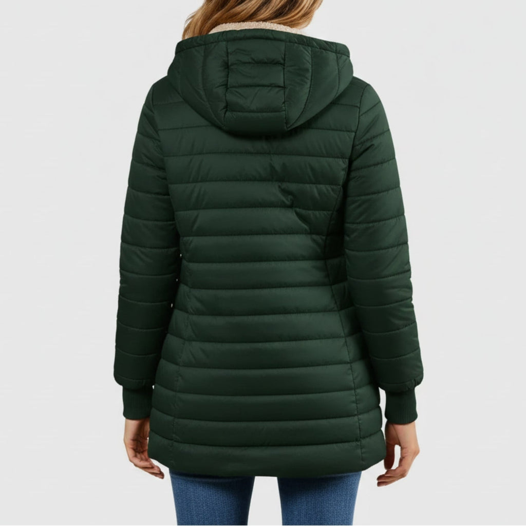Adelise Women's Long Quilted Puffer Coat – Waterproof Winter Warmth Jacket
