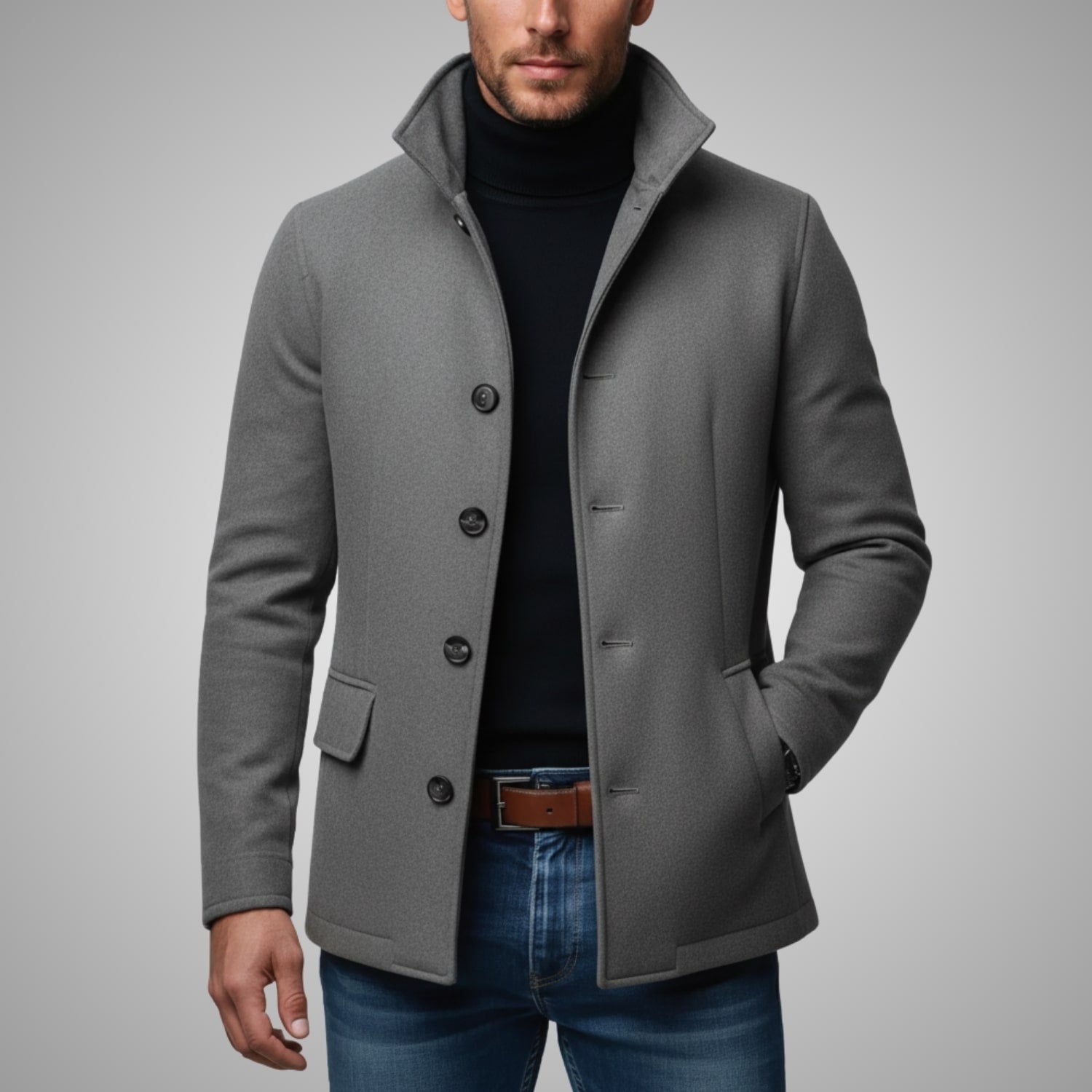 Fredd Men's Tailored Wool Blend Jacket – Premium Cold Weather Coat