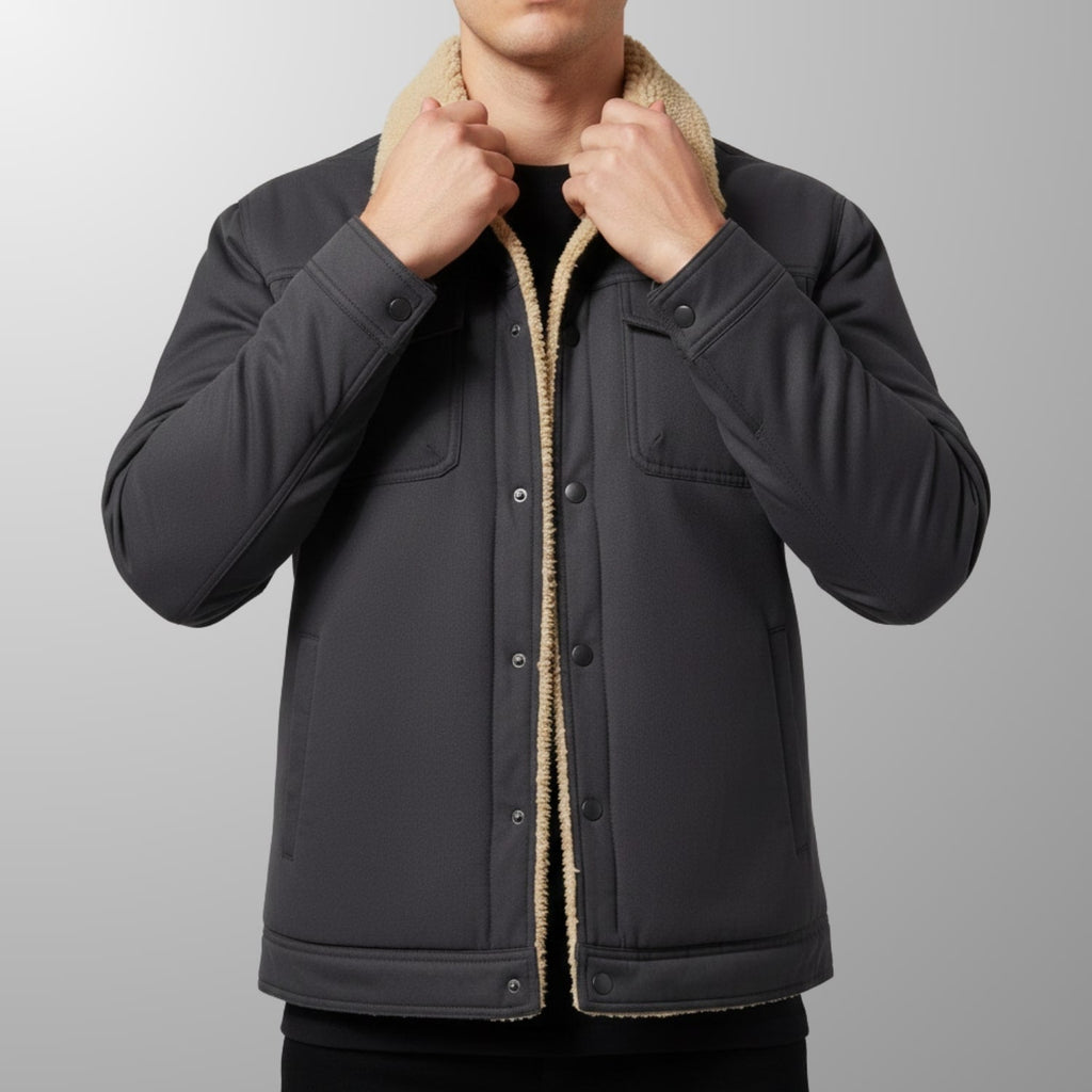 Calder Men's Soft Fleece Bomber Jacket – Classic Design with Zip Closure