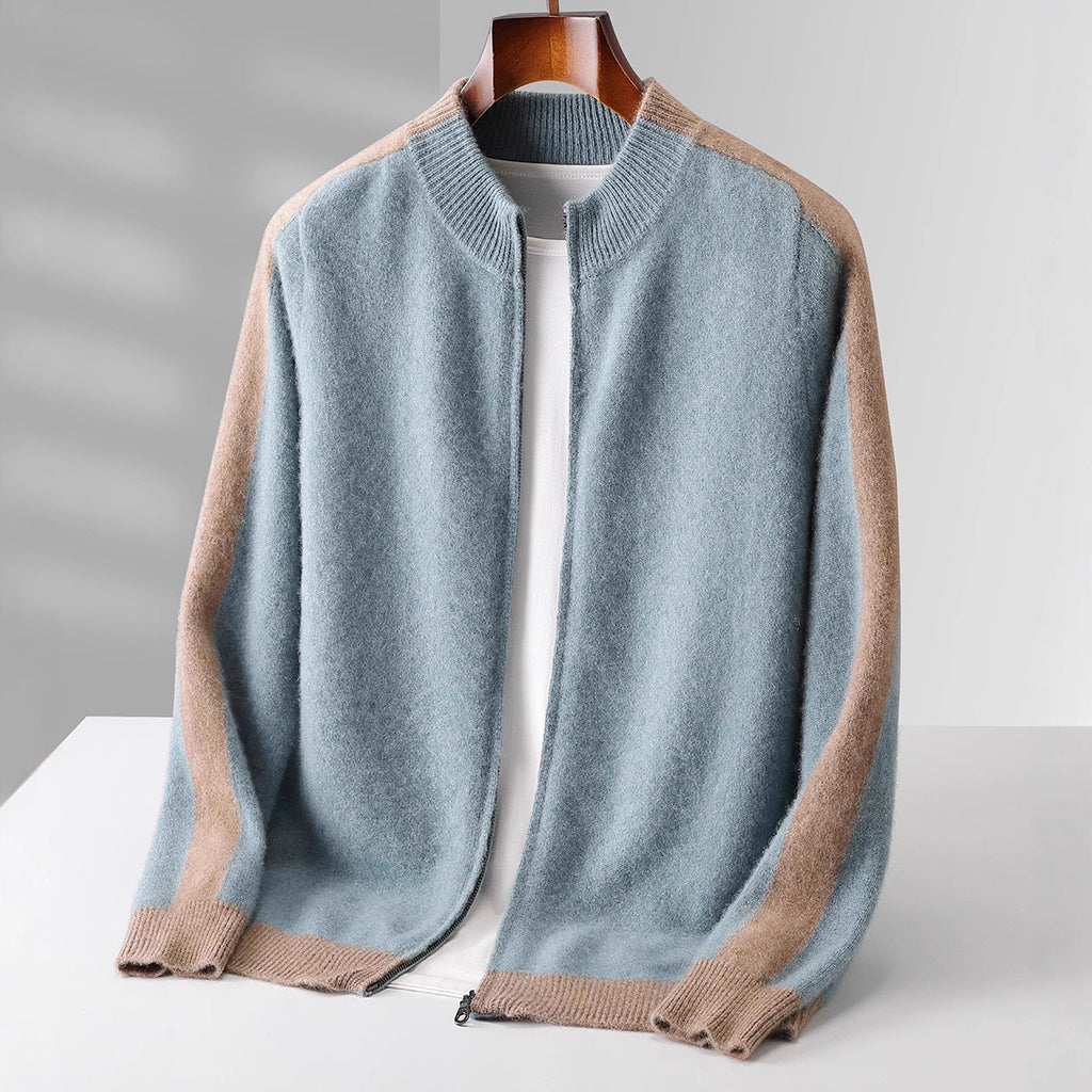 Avery Cashmere Jacket with Contrasting Sleeves