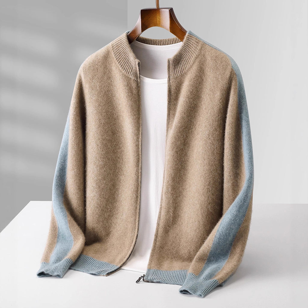 Avery Cashmere Jacket with Contrasting Sleeves