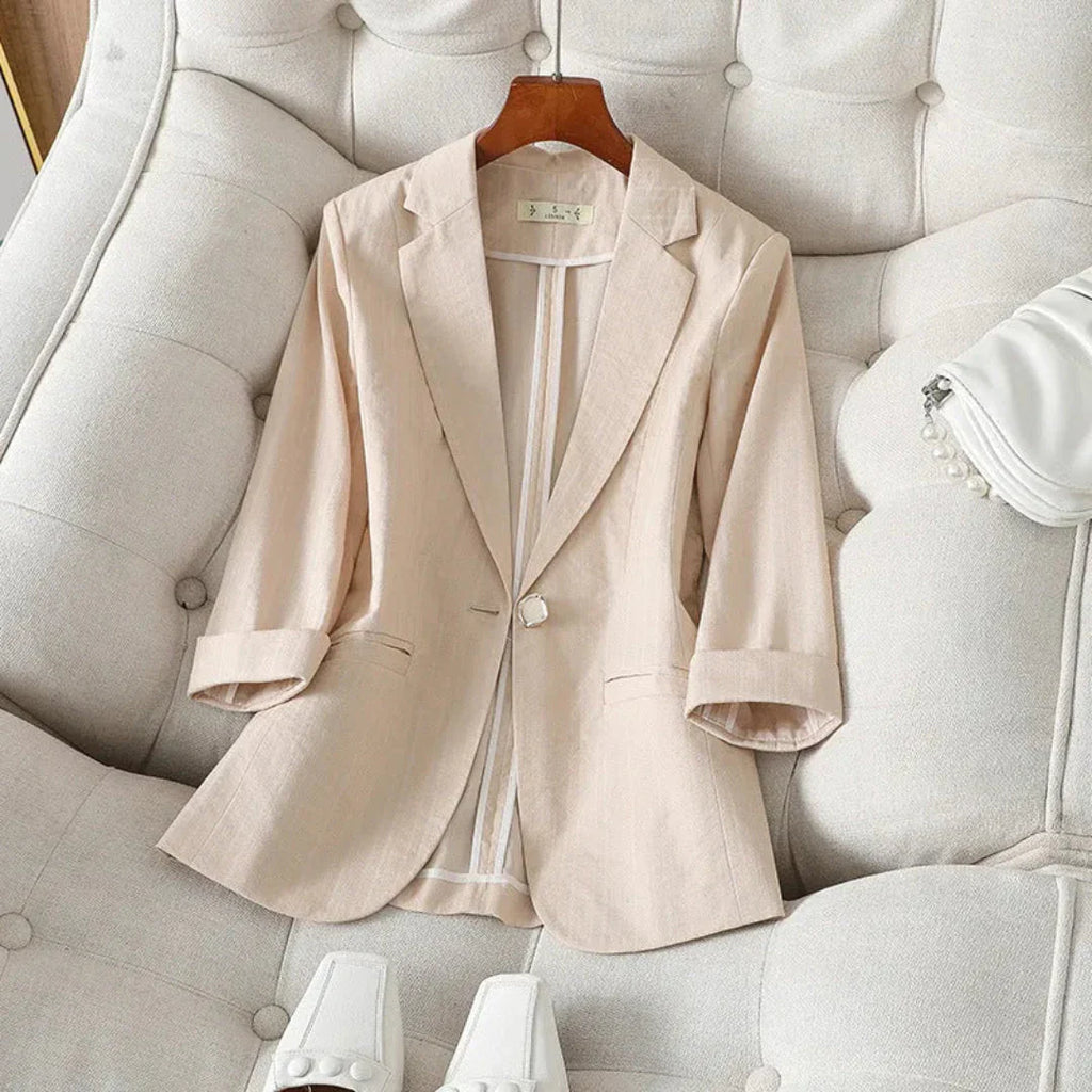 Bianca Lightweight Linen Blazer – Slim Fit Tailored Summer Jacket