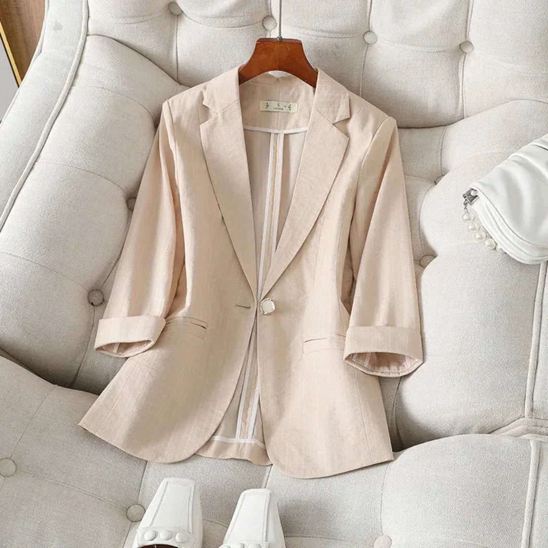 Bianca Lightweight Linen Blazer – Slim Fit Tailored Summer Jacket