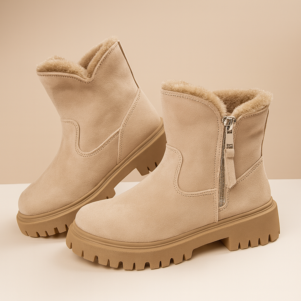 Felicia Women's Ankle Boots – Sherpa Lined Vegan Leather Winter Footwear