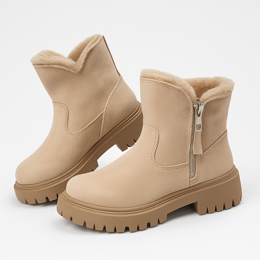 Felicia Women's Ankle Boots – Sherpa Lined Vegan Leather Winter Footwear