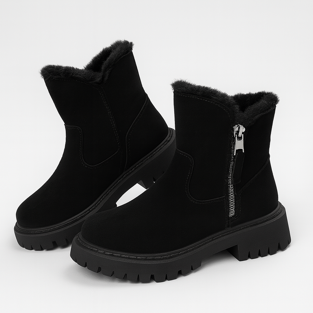 Felicia Women's Ankle Boots – Sherpa Lined Vegan Leather Winter Footwear