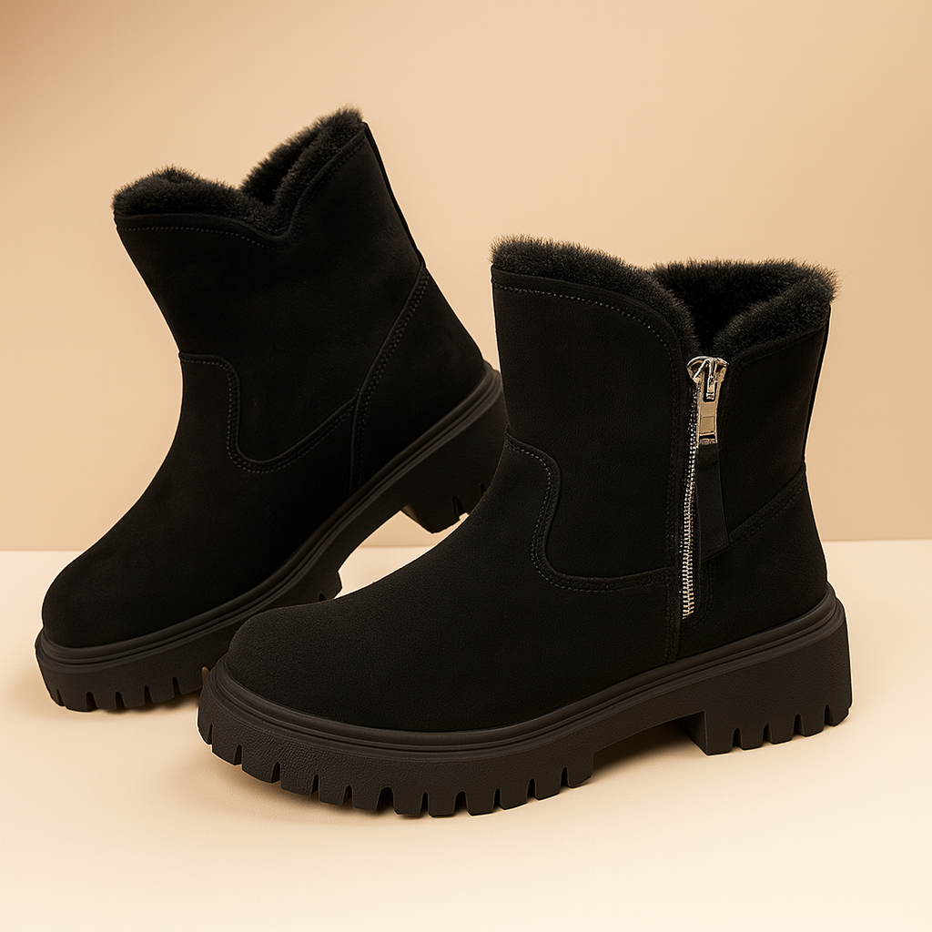 Felicia Women's Ankle Boots – Sherpa Lined Vegan Leather Winter Footwear