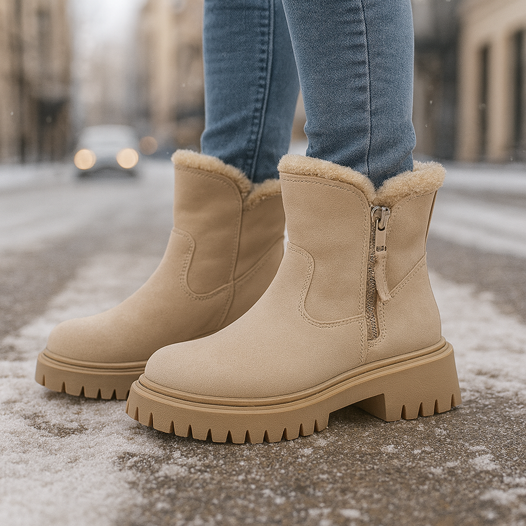 Felicia Women's Ankle Boots – Sherpa Lined Vegan Leather Winter Footwear