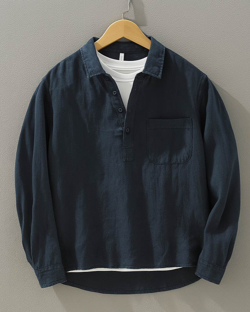 Elliot Kyoto Collar Shirt – Sleek Resort Shirt in Fresh Cotton-Linen Blend