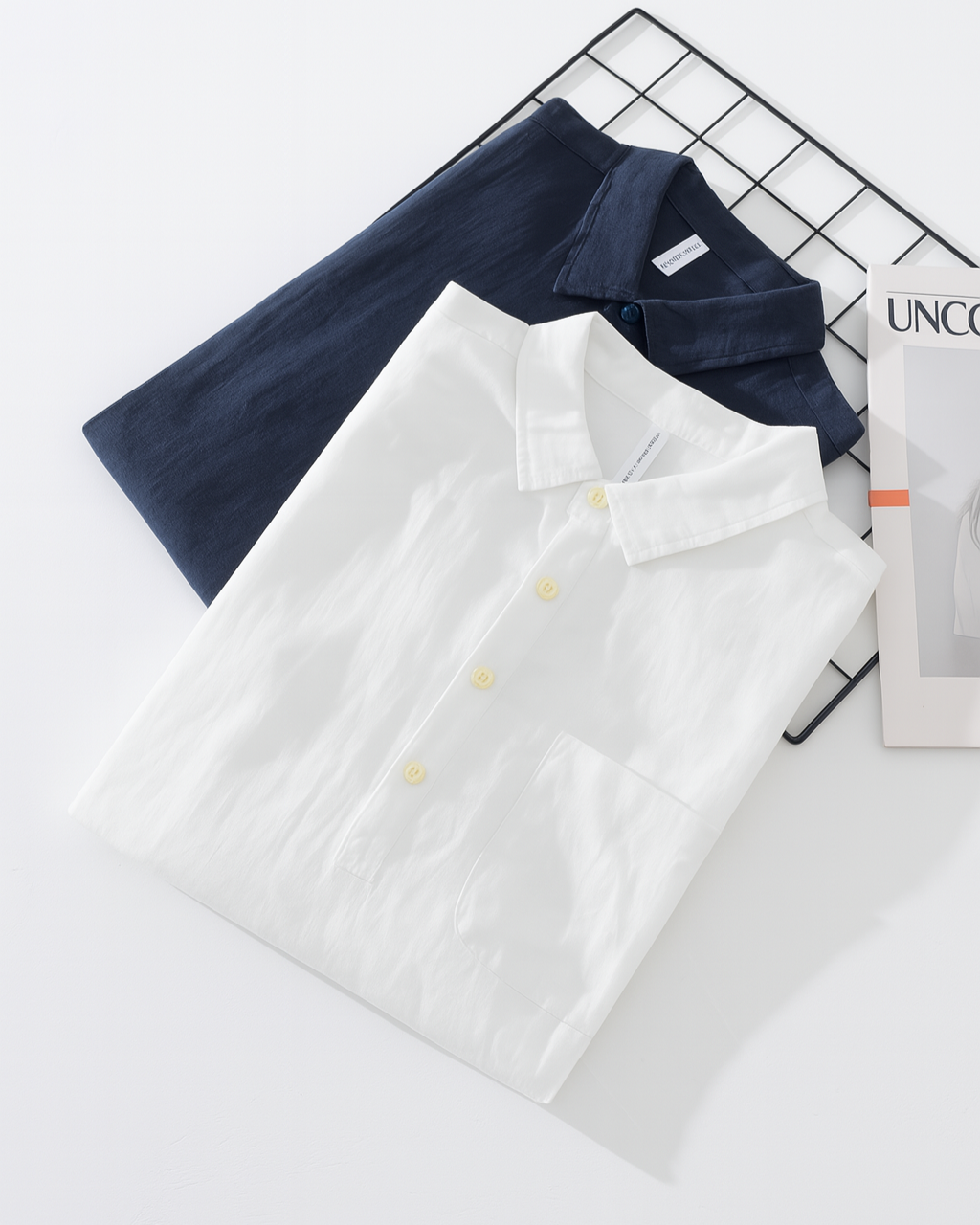 Elliot Kyoto Collar Shirt – Sleek Resort Shirt in Fresh Cotton-Linen Blend