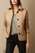 Celeste Quilted Women's Coat – Button-Up Winter Jacket for Office and Streetwear