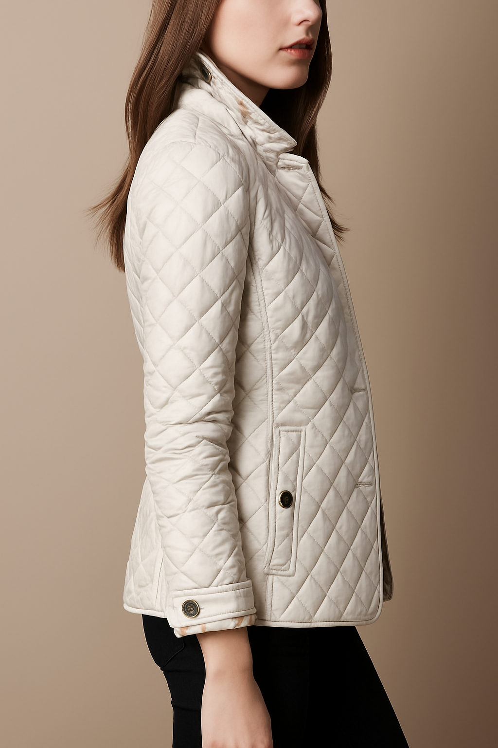 Celeste Quilted Women's Coat – Button-Up Winter Jacket for Office and Streetwear