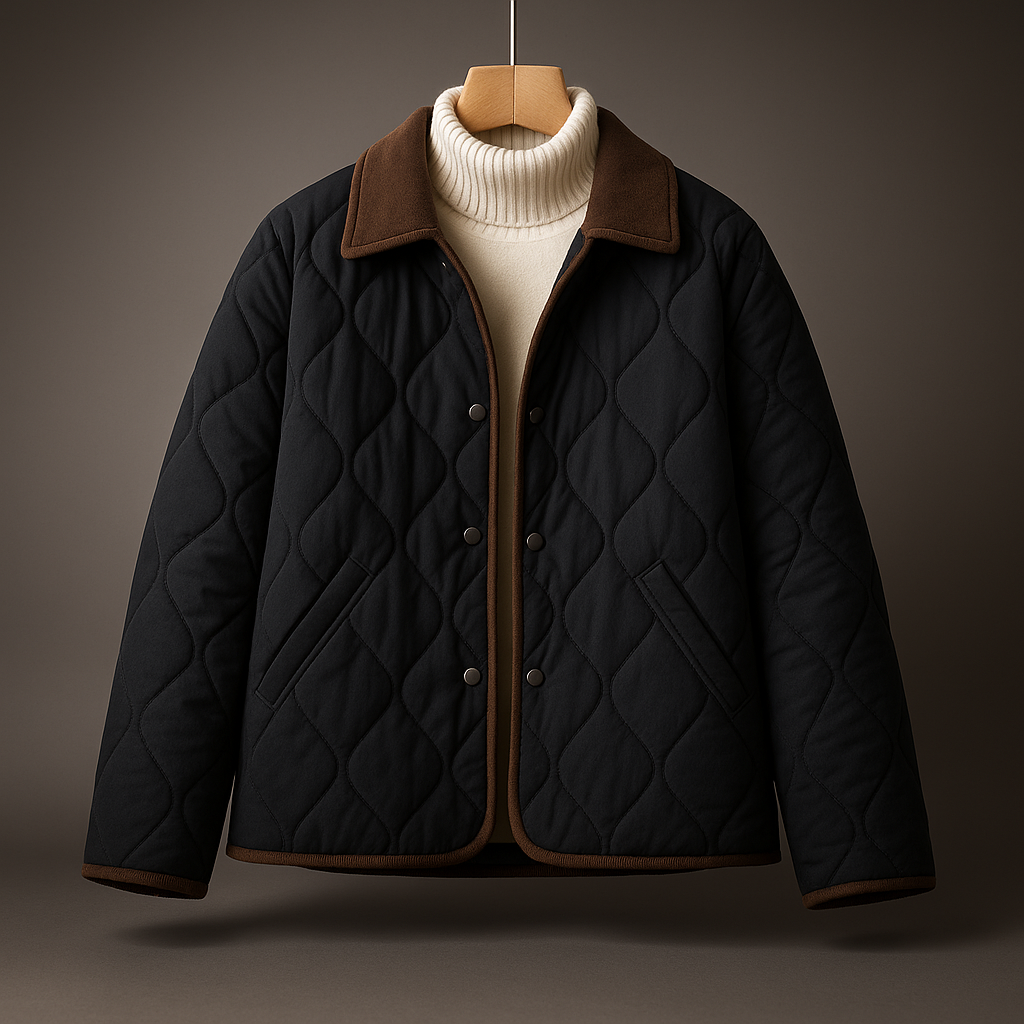 Elara Women's Lightweight Quilted Jacket with Button-Up Front – Soft Cotton-Nylon Shell