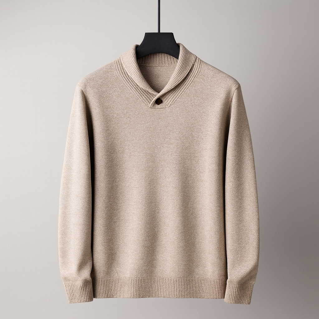 Diego Men's Shawl Collar Merino Wool Sweater – Soft Knit