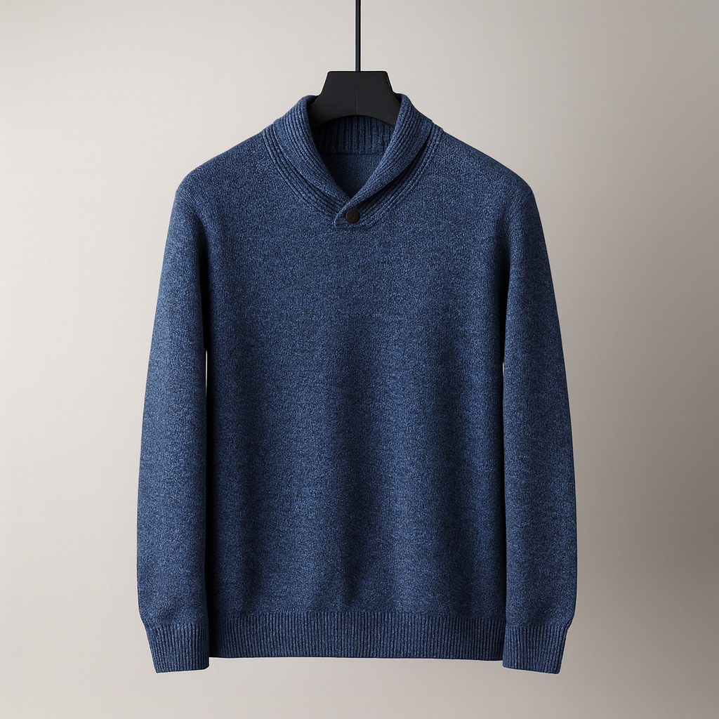Diego Men's Shawl Collar Merino Wool Sweater – Soft Knit