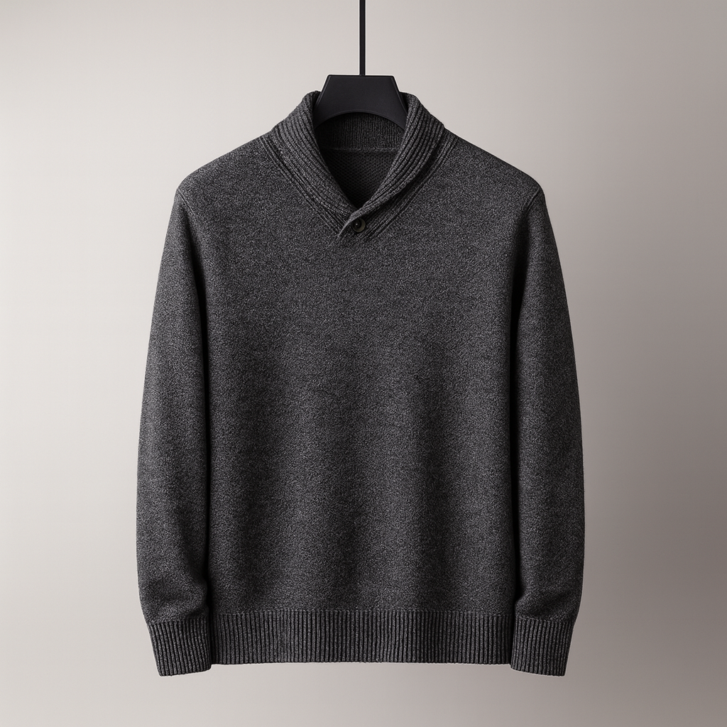 Diego Men's Shawl Collar Merino Wool Sweater – Soft Knit