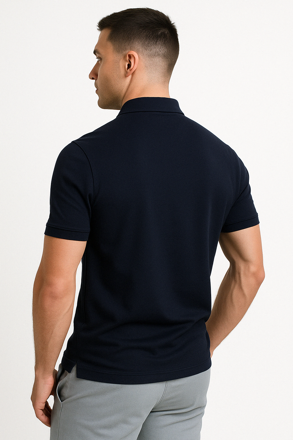 Dario Slim-Fit Knit Polo with Contemporary Mid-Zip Design