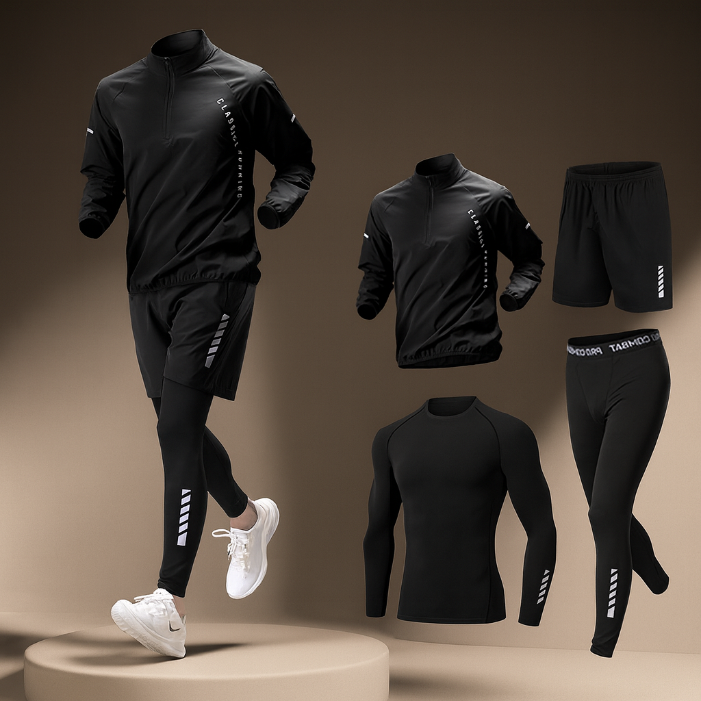Darius Men's Lightweight Stretch Tracksuit Set with Compression Layers