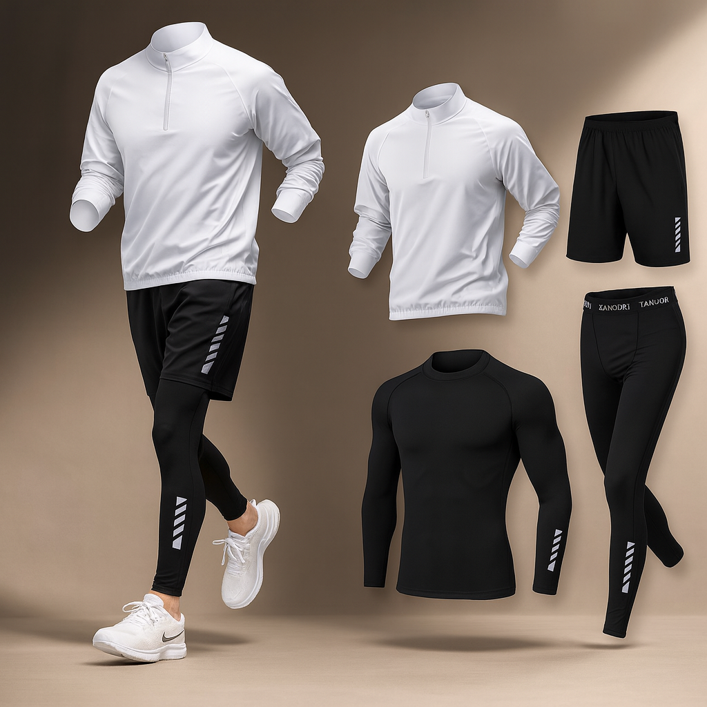 Darius Men's Lightweight Stretch Tracksuit Set with Compression Layers