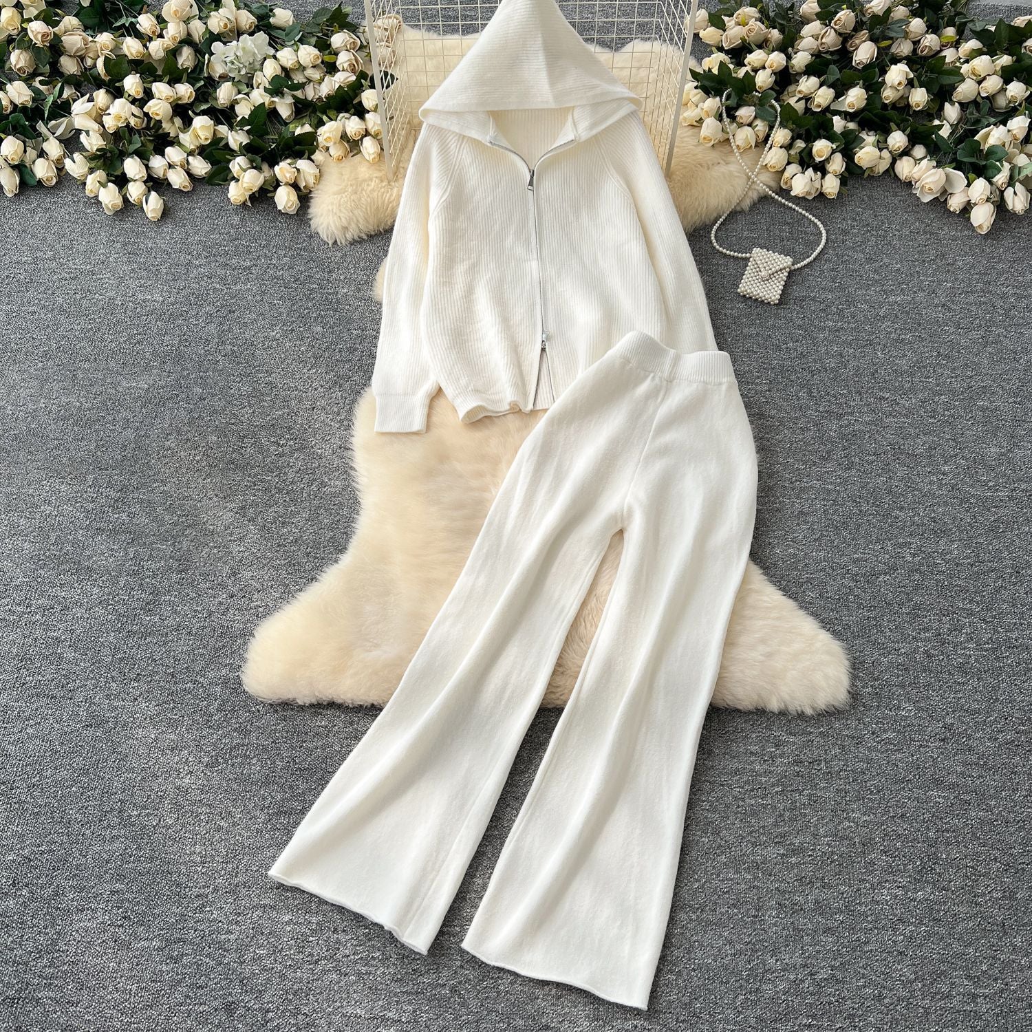 Seraphina Hooded Loungewear Set – Relaxed Wide-Leg Comfort Style