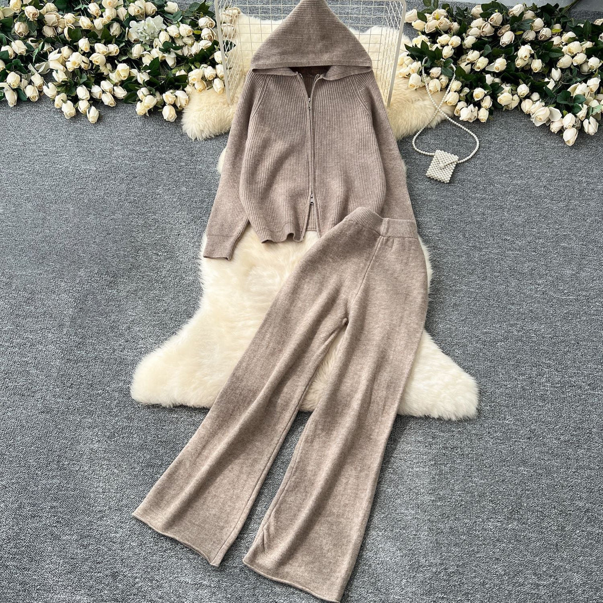 Seraphina Hooded Loungewear Set – Relaxed Wide-Leg Comfort Style