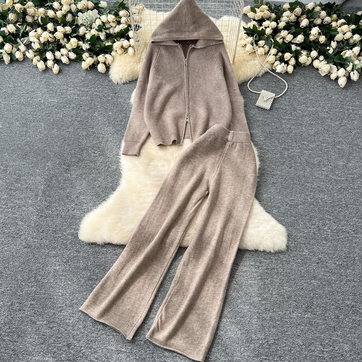 Seraphina Hooded Loungewear Set – Relaxed Wide-Leg Comfort Style