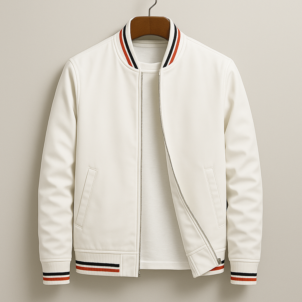 Denver Custom-Fit Bomber Jacket – Lightweight Material with Sporty Striped Accents