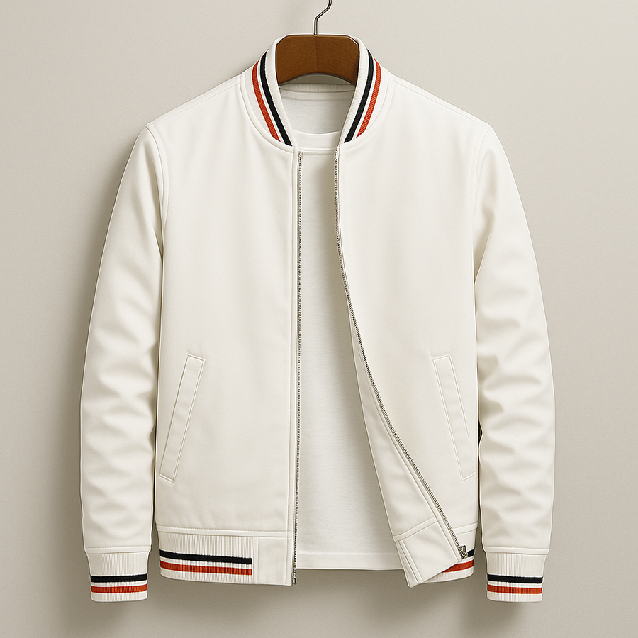 Denver Custom-Fit Bomber Jacket – Lightweight Material with Sporty Striped Accents