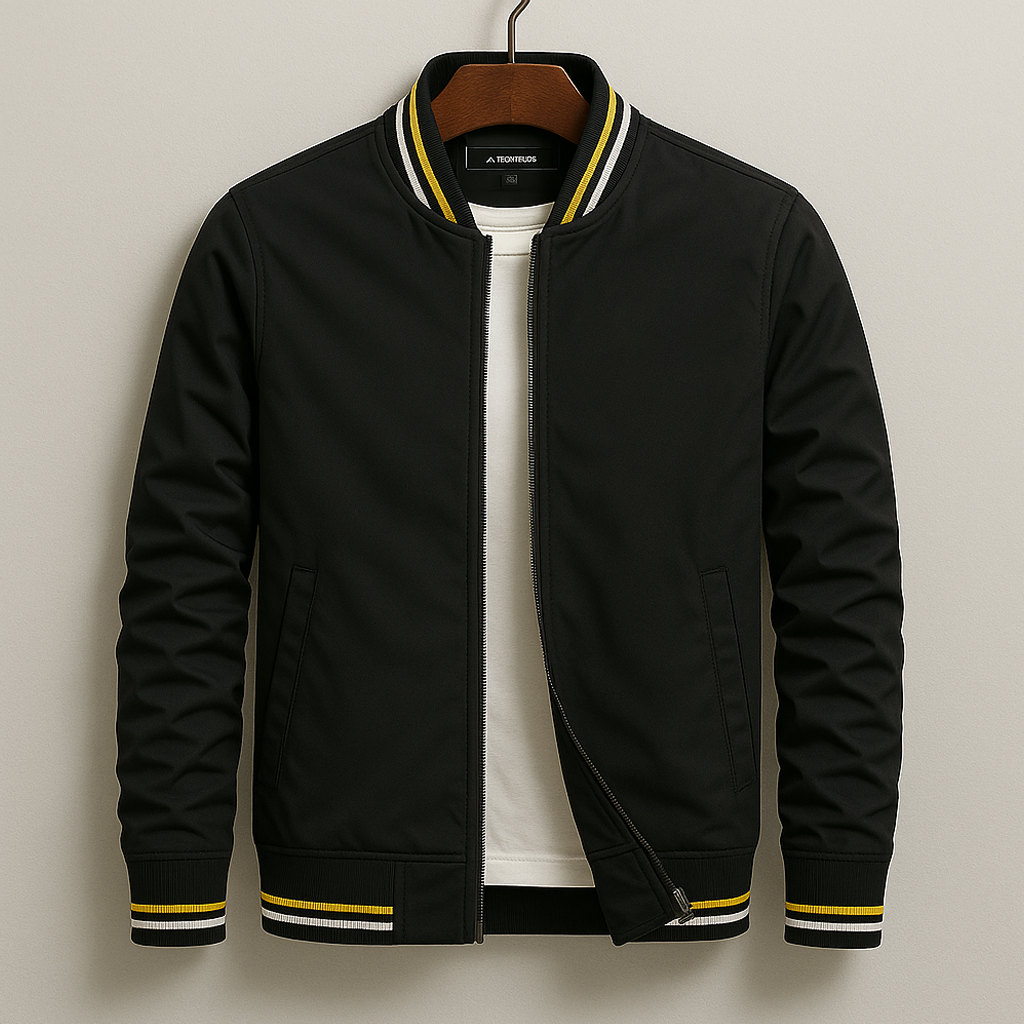 Denver Custom-Fit Bomber Jacket – Lightweight Material with Sporty Striped Accents