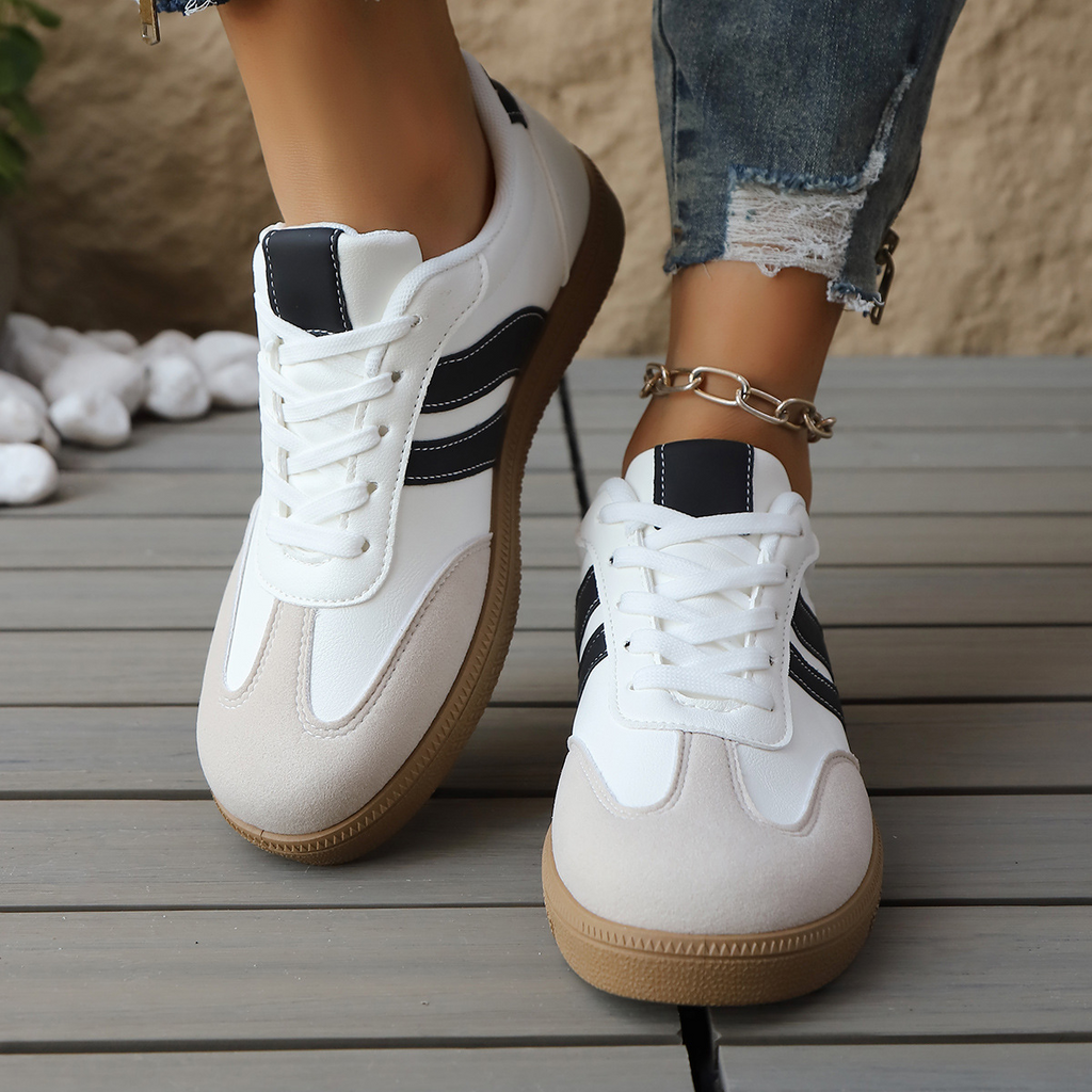 Geneva Women's Sneakers - Vintage-Inspired Lightweight Leather & Suede Trainers