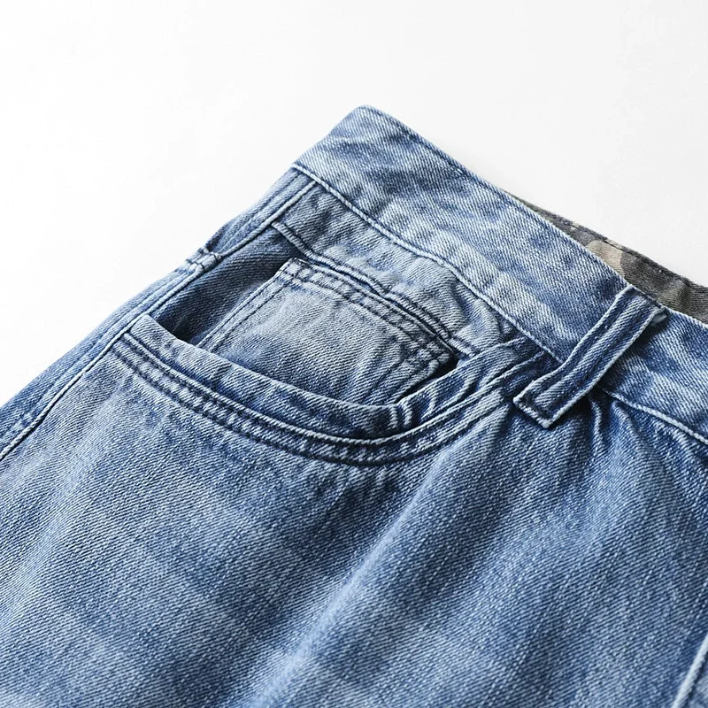 Griffin Men's Relaxed Fit Cargo Pants – Faded Denim Trousers with Utility Pockets