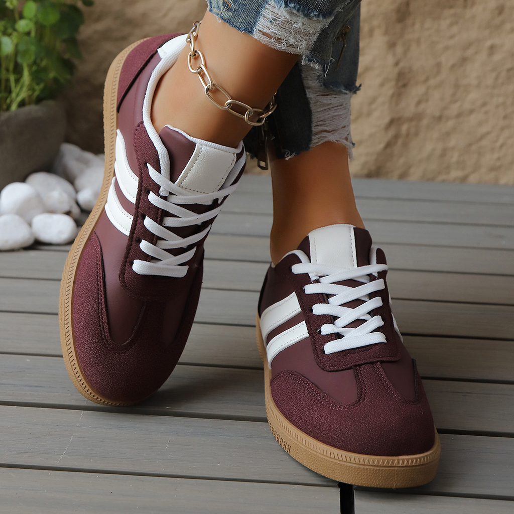 Geneva Women's Sneakers - Vintage-Inspired Lightweight Leather & Suede Trainers