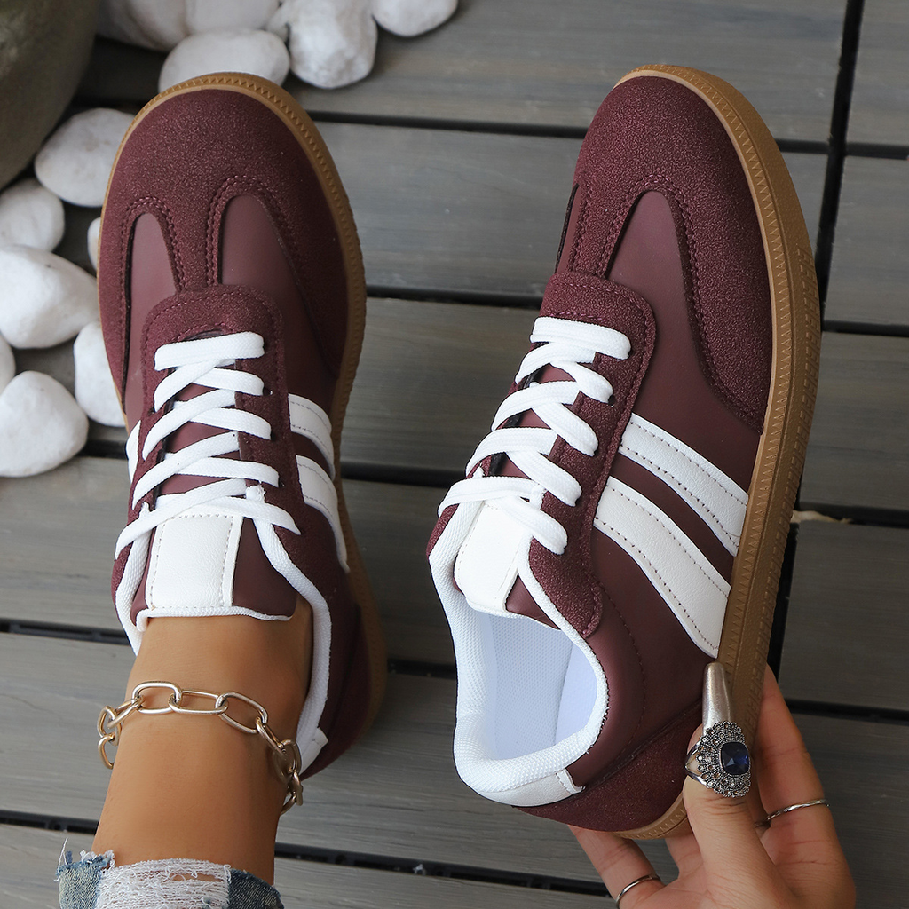 Geneva Women's Sneakers - Vintage-Inspired Lightweight Leather & Suede Trainers