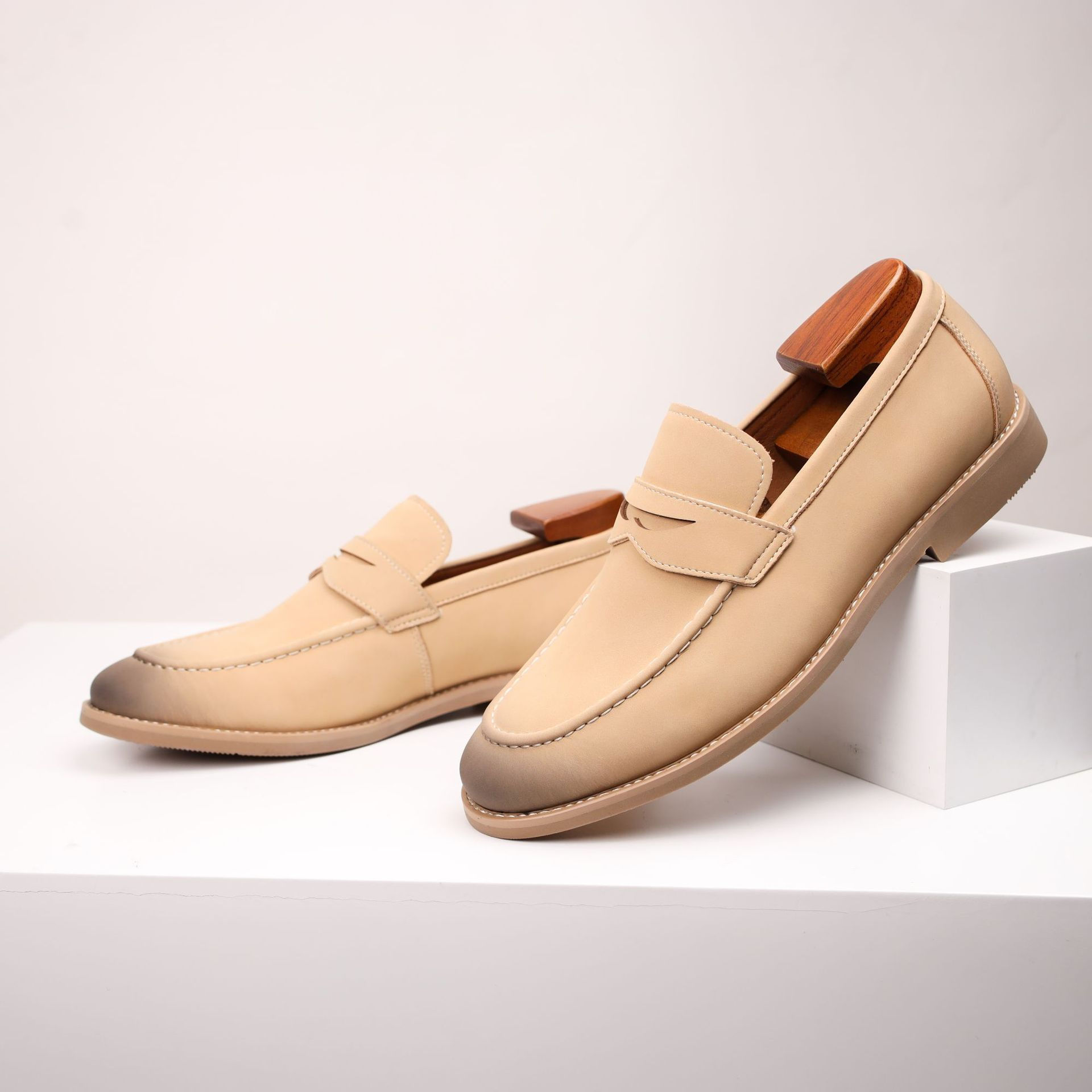 Grayson Men's Classic Leather Slip-On Loafers with Cushioned Insole