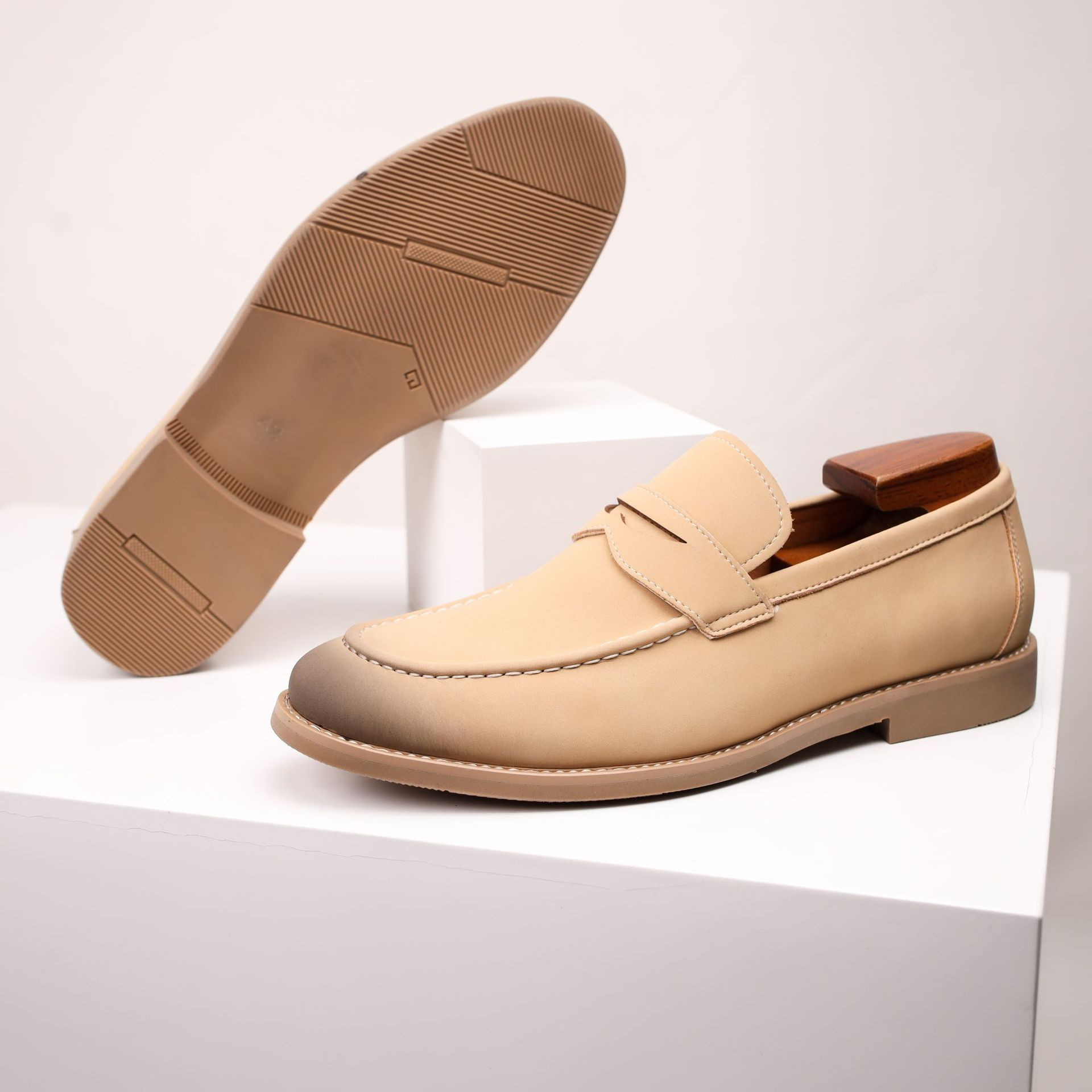Grayson Men's Classic Leather Slip-On Loafers with Cushioned Insole