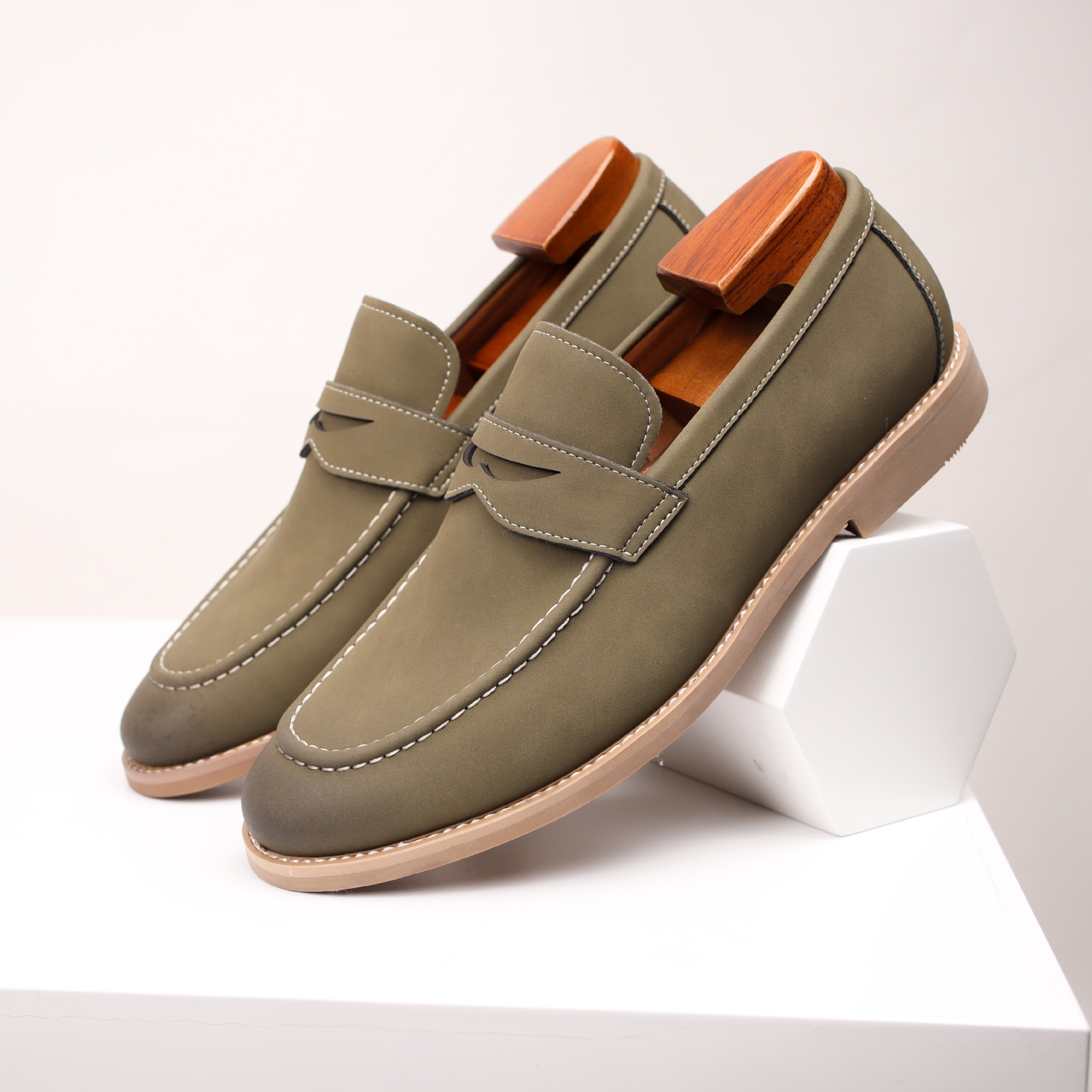 Grayson Men's Classic Leather Slip-On Loafers with Cushioned Insole