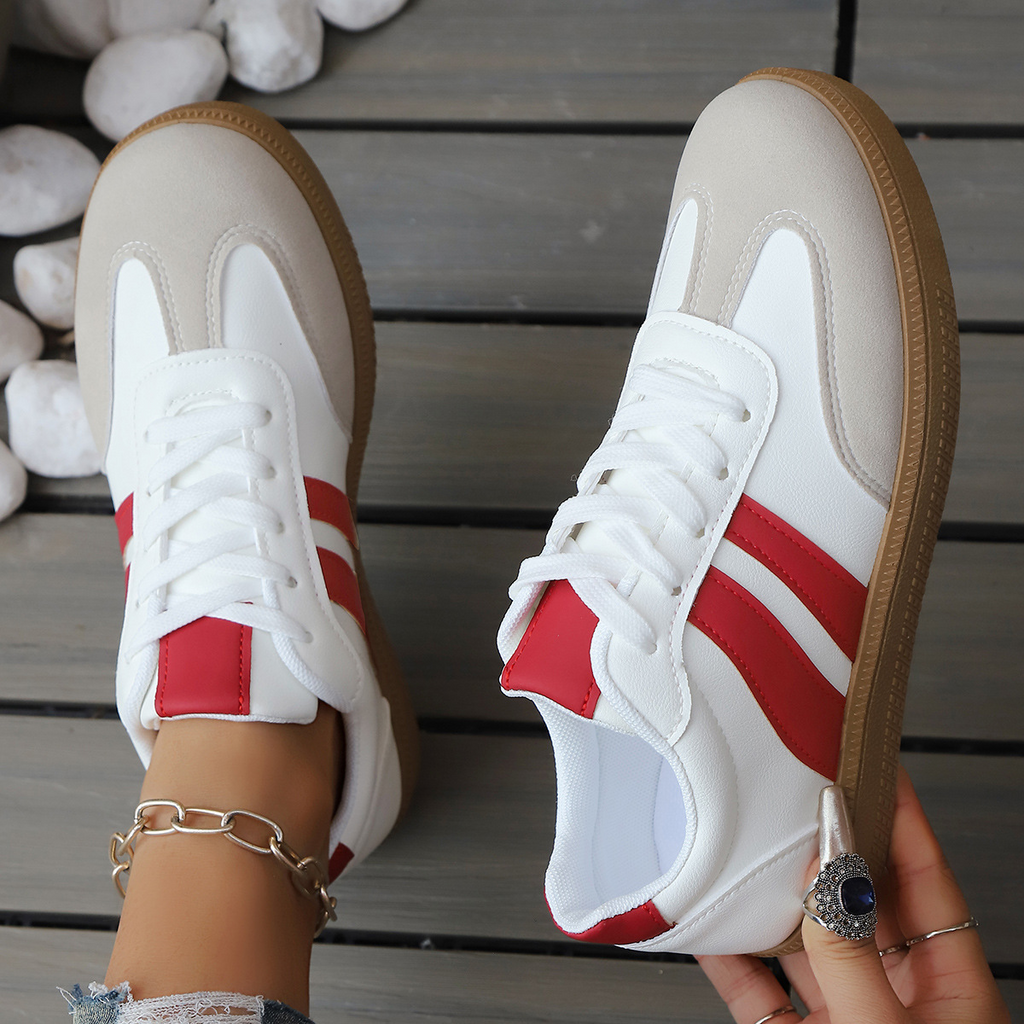 Geneva Women's Sneakers - Vintage-Inspired Lightweight Leather & Suede Trainers