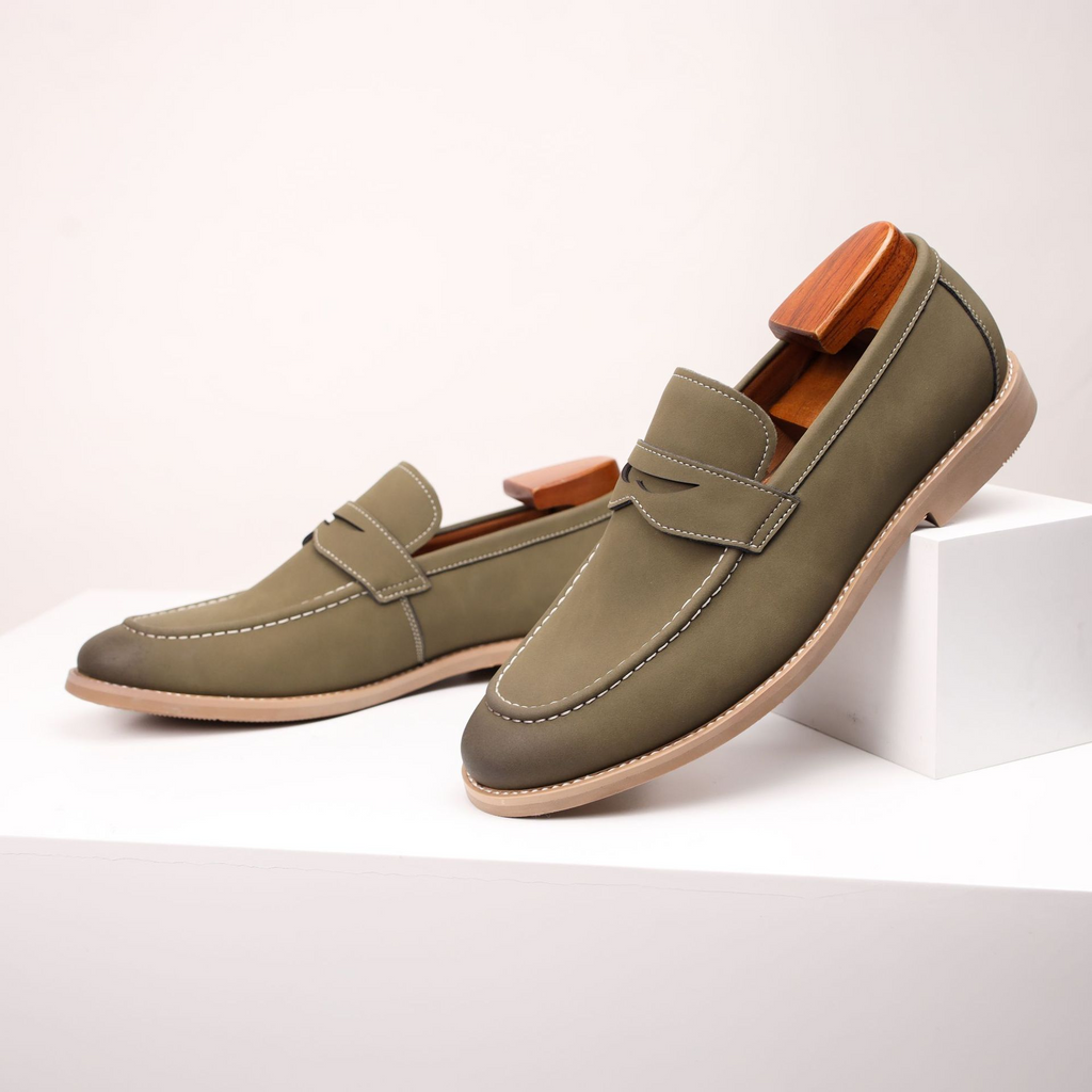 Grayson Men's Classic Leather Slip-On Loafers with Cushioned Insole