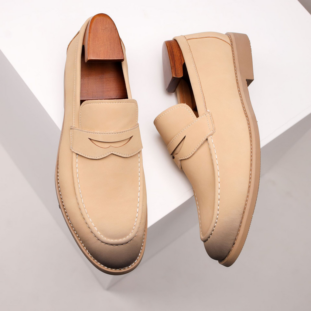 Grayson Men's Classic Leather Slip-On Loafers with Cushioned Insole