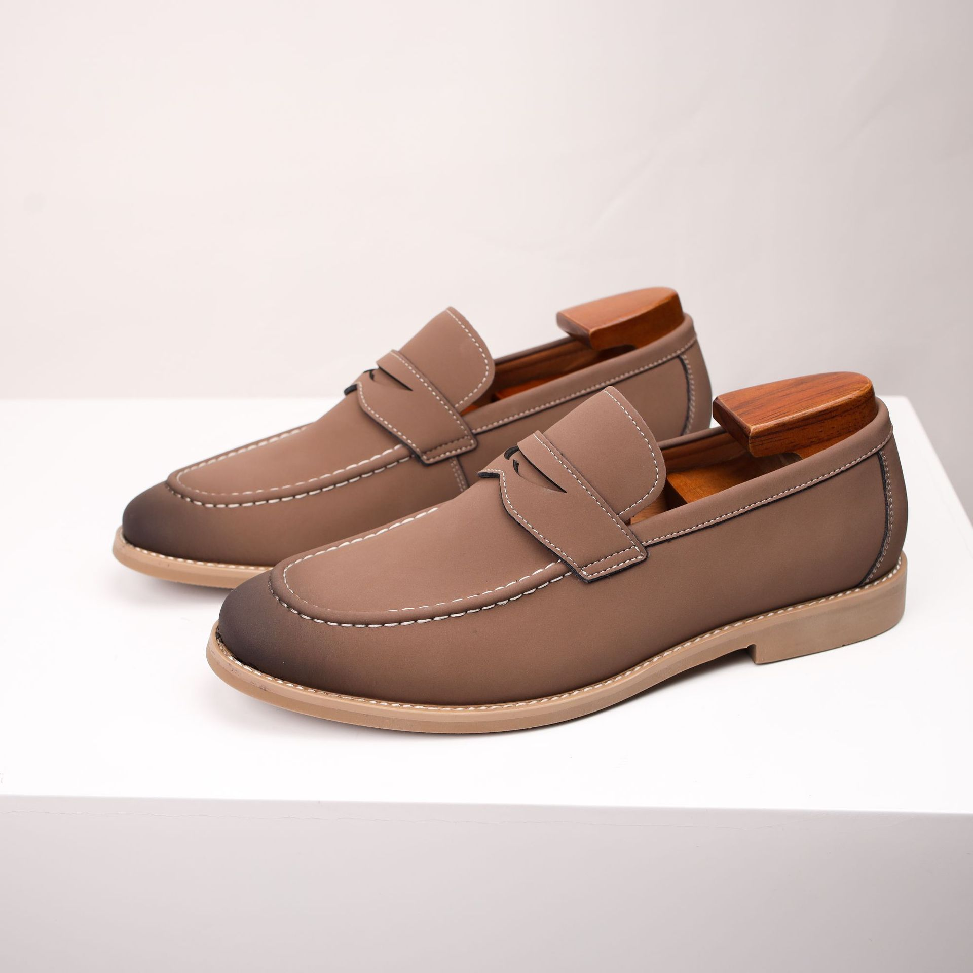 Grayson Men's Classic Leather Slip-On Loafers with Cushioned Insole
