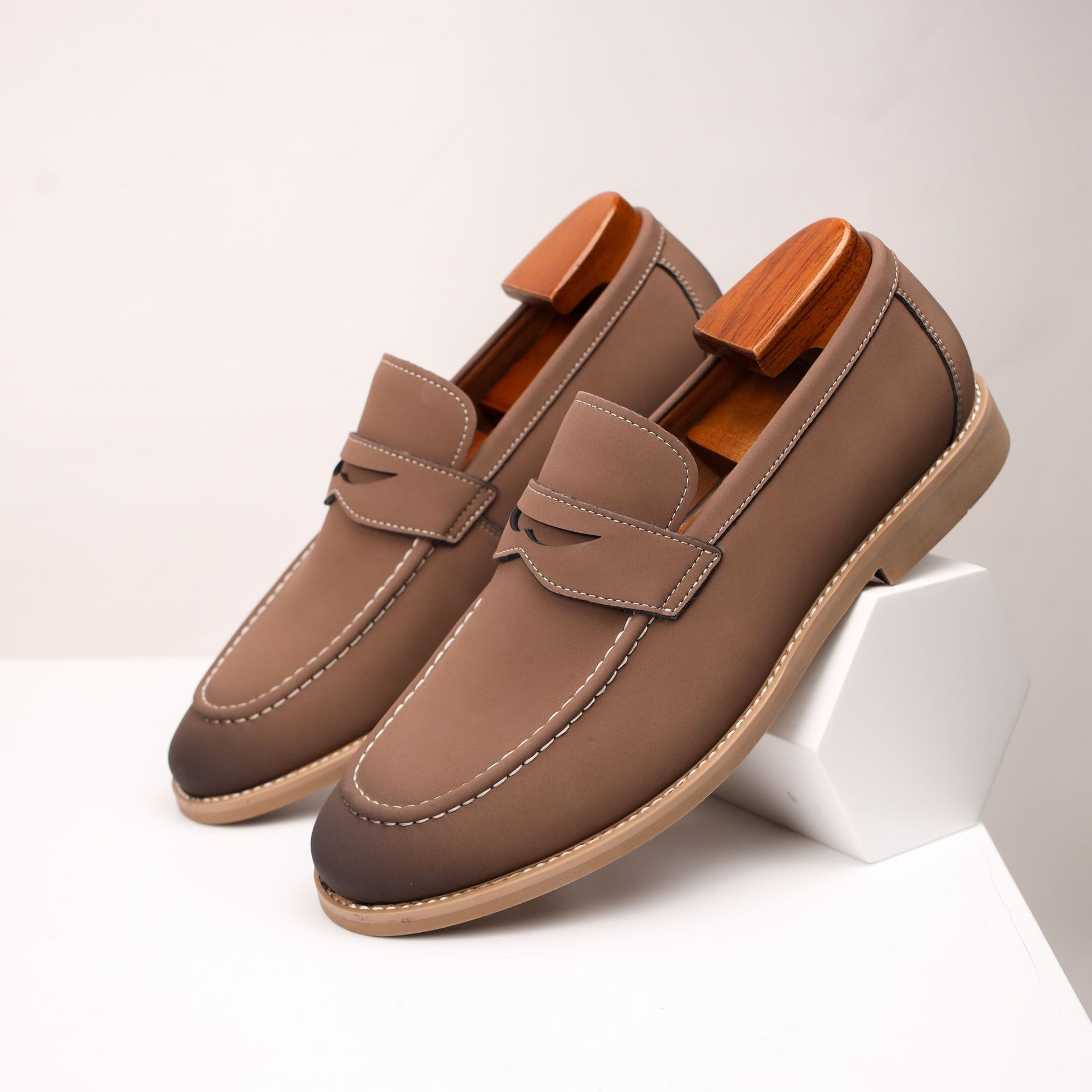 Grayson Men's Classic Leather Slip-On Loafers with Cushioned Insole