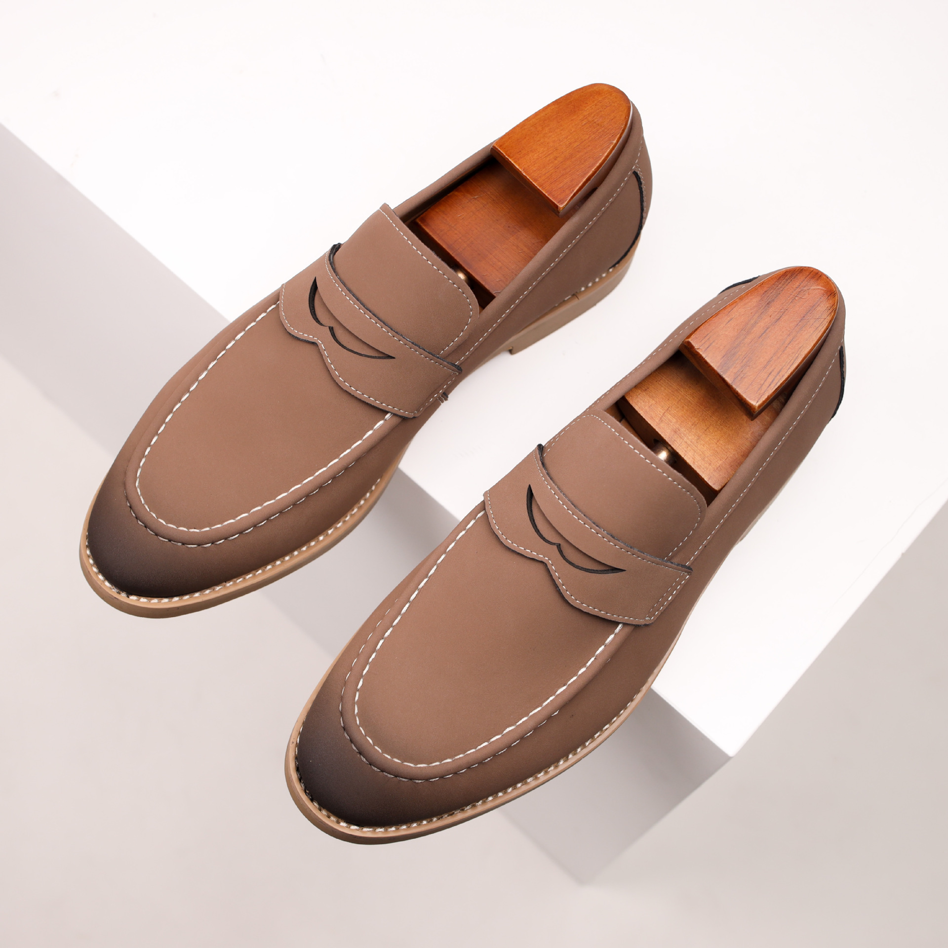 Grayson Men's Classic Leather Slip-On Loafers with Cushioned Insole