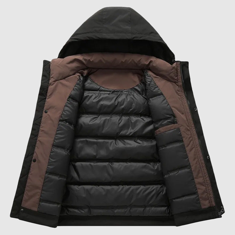 Dantes Men's Insulated Winter Coat with Removable Hood