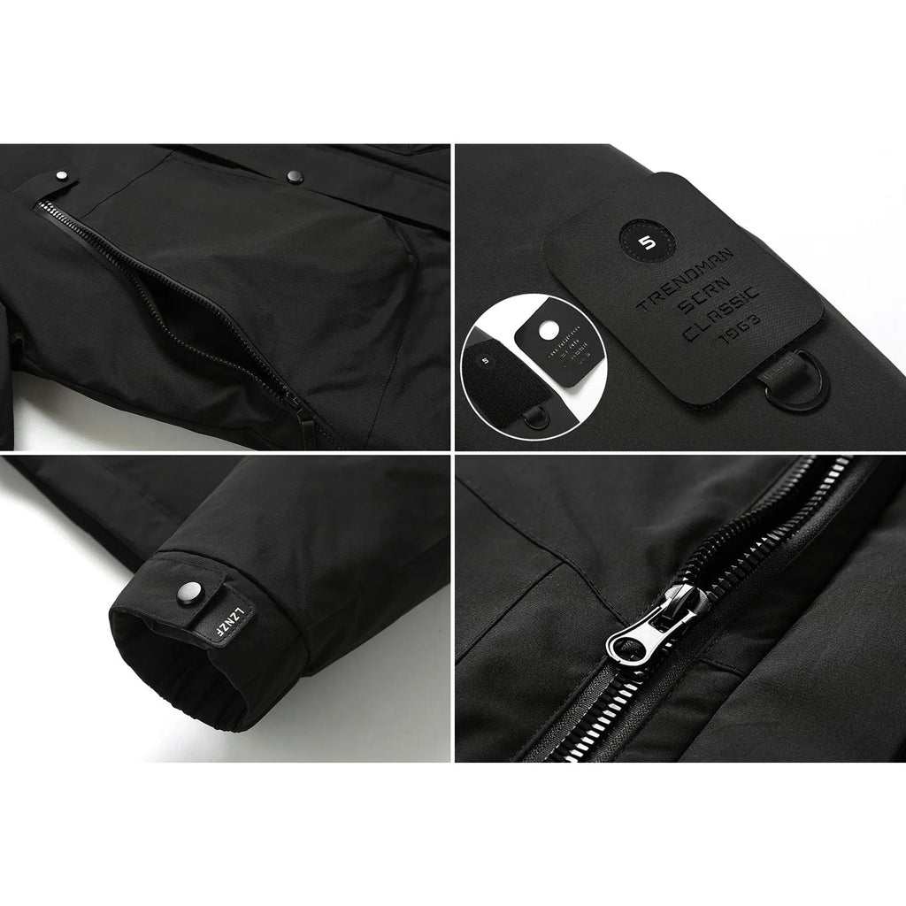 Dantes Men's Insulated Winter Coat with Removable Hood