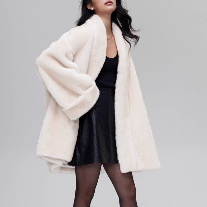 Almona Women's Mid-Length Faux Fur Winter Coat