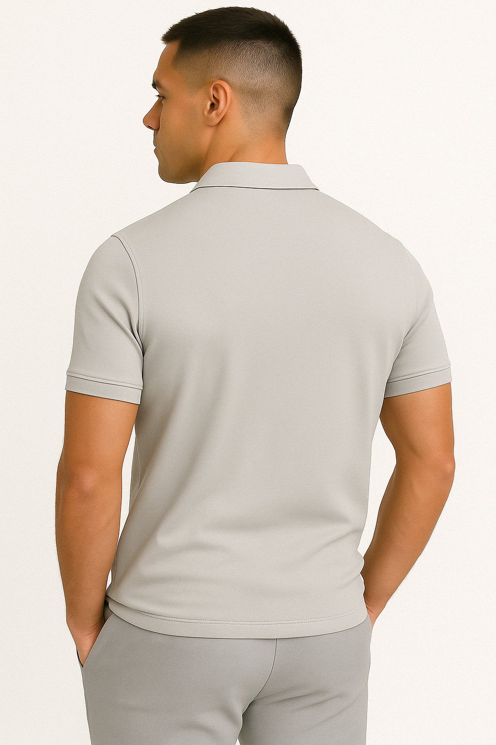 Dario Slim-Fit Knit Polo with Contemporary Mid-Zip Design