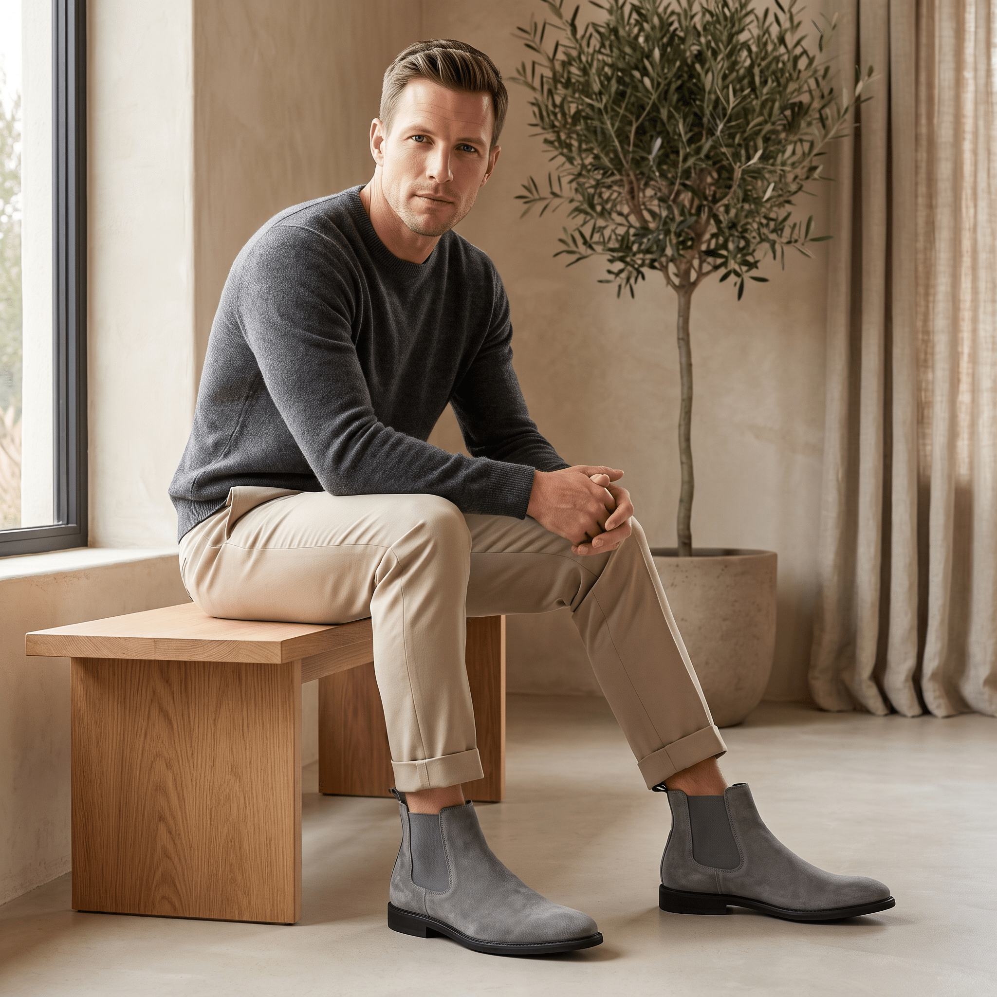 Emerson Suede Chelsea Boots – Round Toe Slip-On With Soft Lined Interior And Low Profile Sole