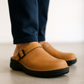Arnel Men's Adjustable Leather Slip-On Comfort Clogs